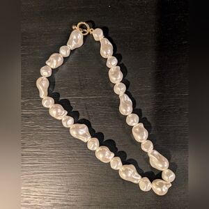 Anthropologie Elegant White Pearl Necklace